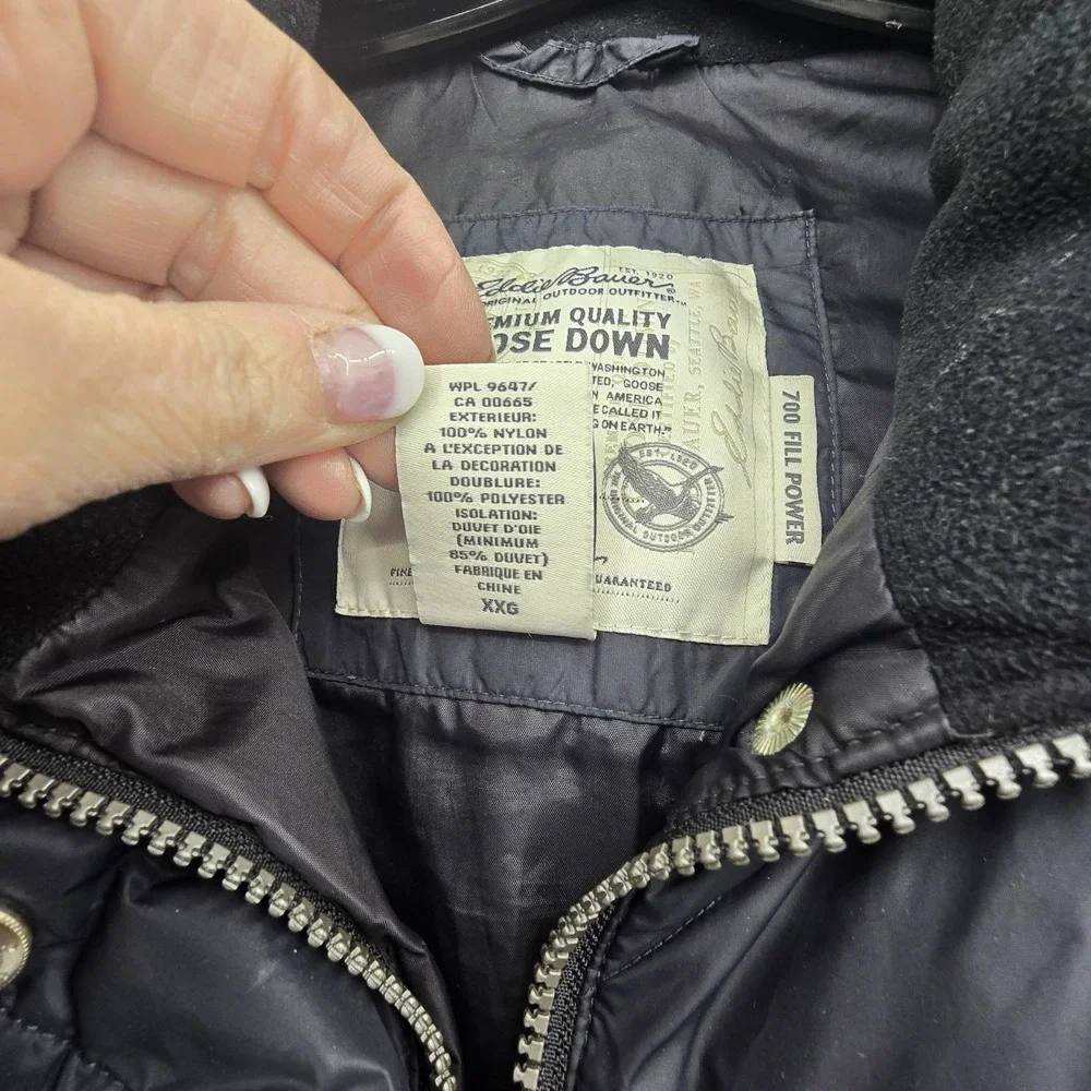 Eddie Bauer EB 700 Full Zip Quilted Down Puffer Vest Women's XXL Black Outdoor - Picture 5 of 14